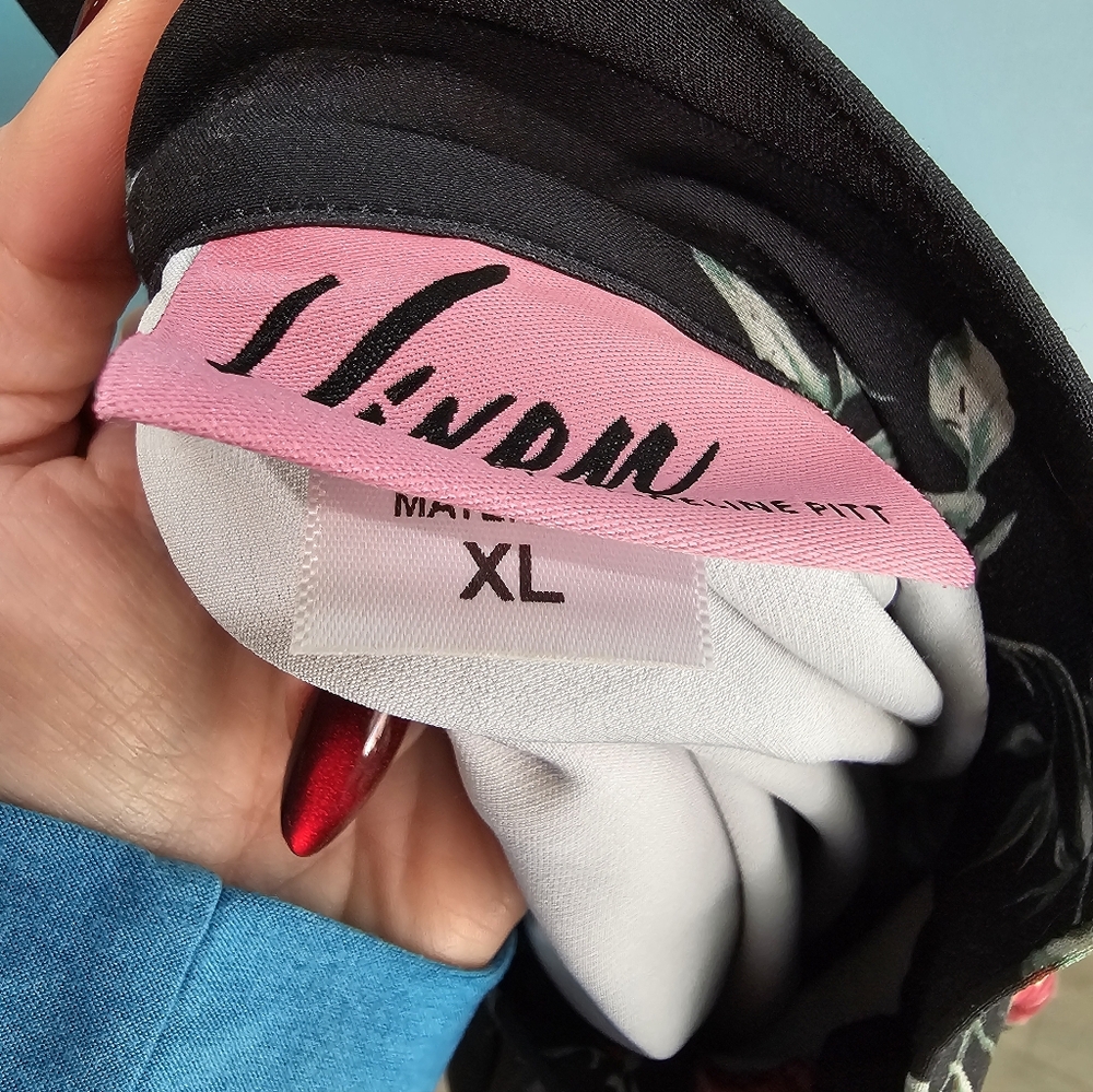 Vixen By Micheline Pitt Floral Black Midi Skirt - Picture 5 of 6